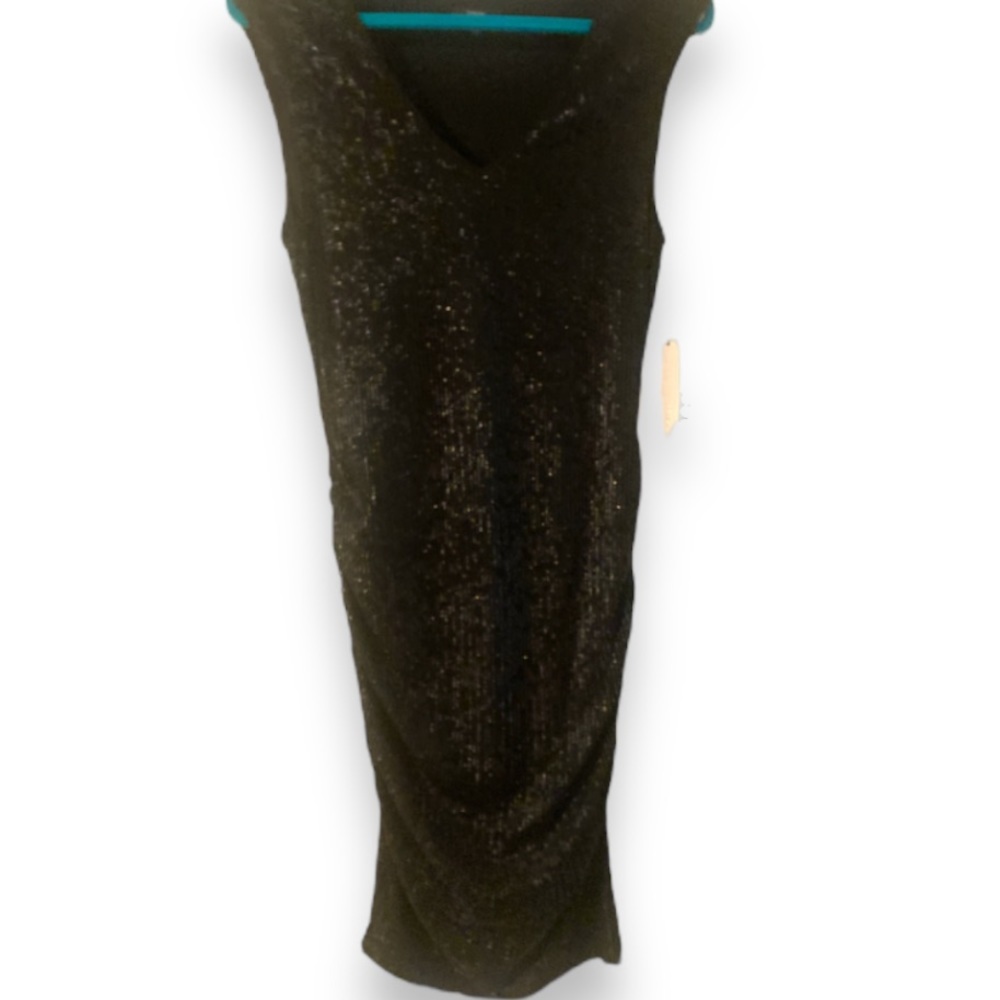 NWT! DREW x ANTHRO Shera Black Sleeveless V-Neck Sequin Cocktail Dress Medium